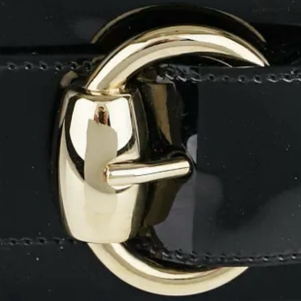 Gucci Black Patent Leather Clutch with Silver Buckle - Picture 3 of 13